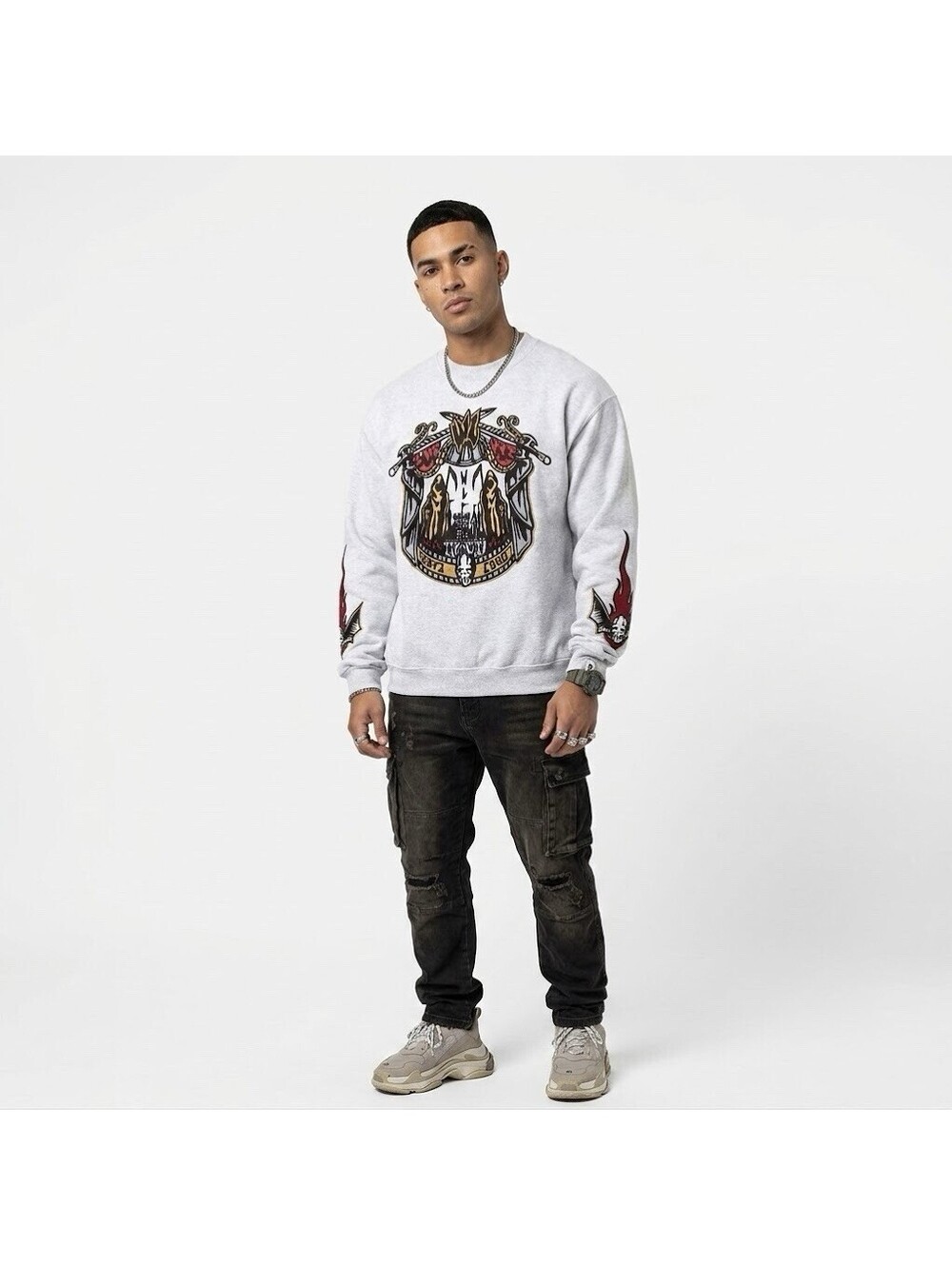 (A) RARE Warren Lotas Castle Crest Crewneck Sweatshirt Large NWT New Streetwear